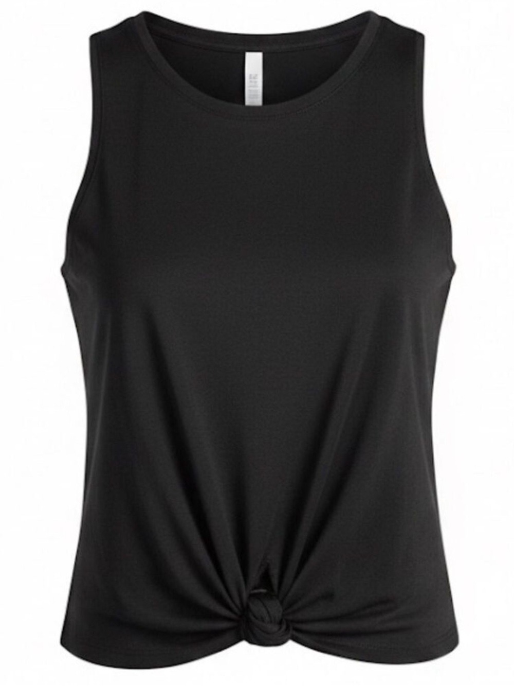 21 Saints Black Twist Front Crop Tank Top Ruched Knot Detail Sleeveless Large